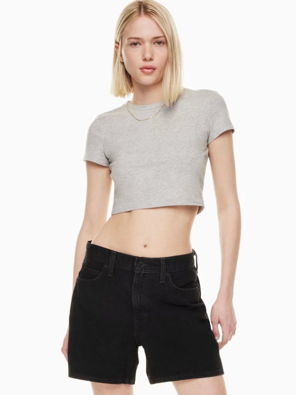 Aritzia Sunday Best Mood Denim Shorts Black Stone